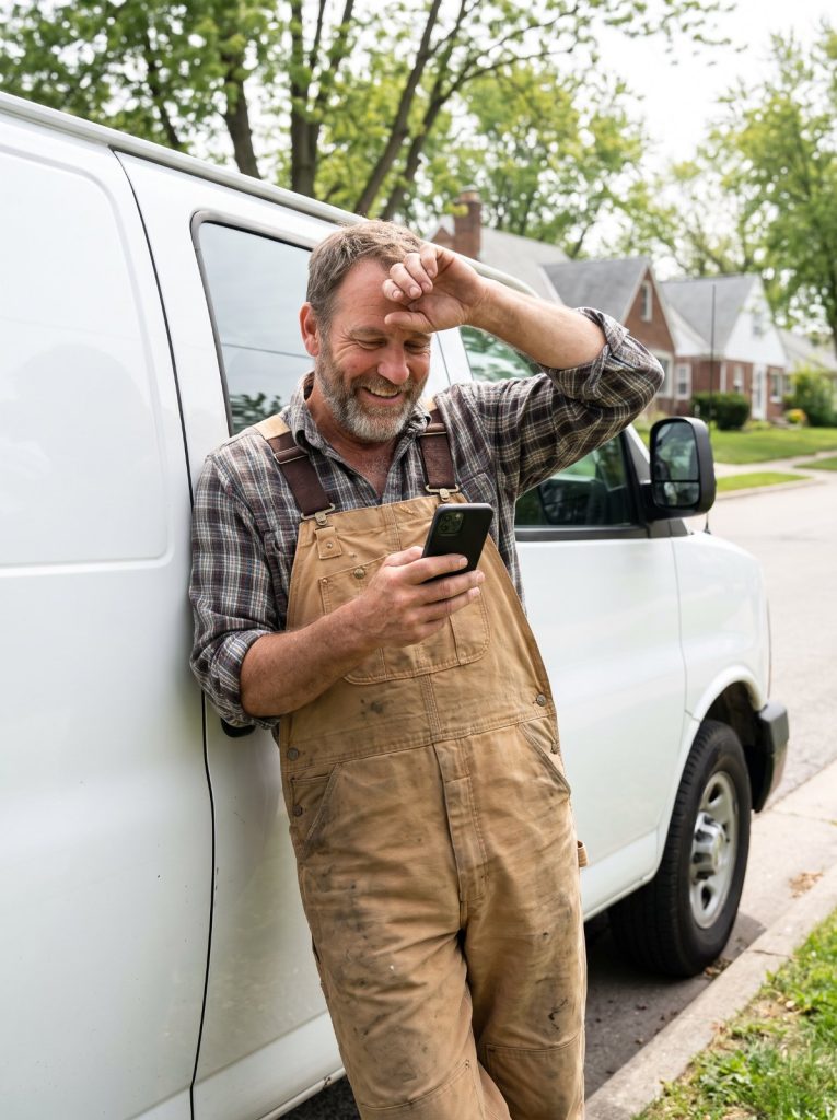 Service provider with laptop